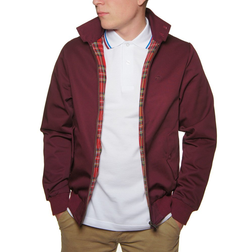 Merc Men's Burgundy New London /Wine Harrington Jacket Retro/Mod/Scooter - Size Large