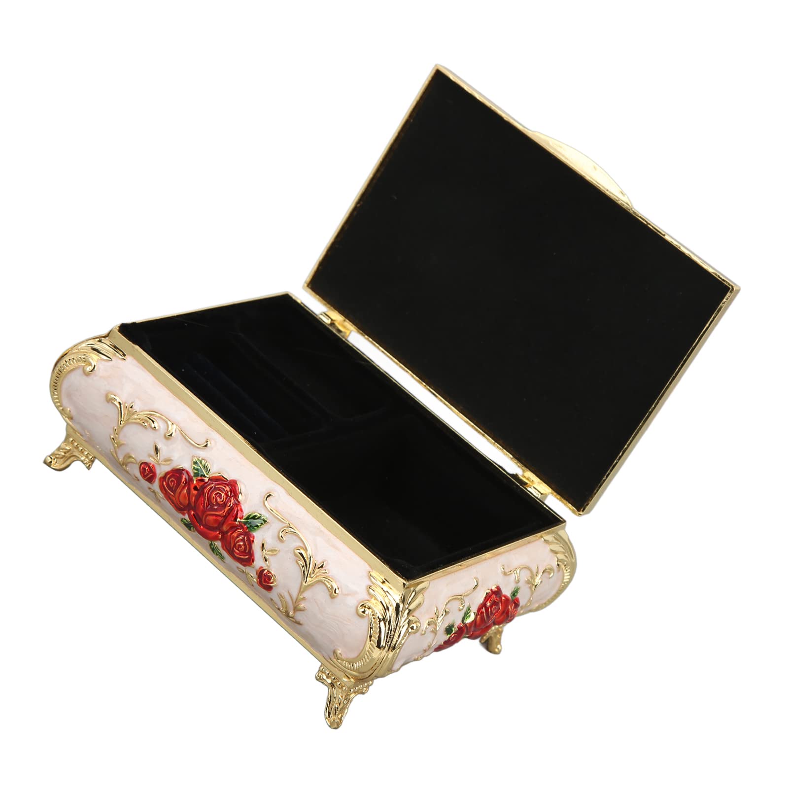 Boîte à Bijoux Émaillée Rose Belupai - Mini Coffret Vintage Pour Bagues & Boucles D'Oreilles
