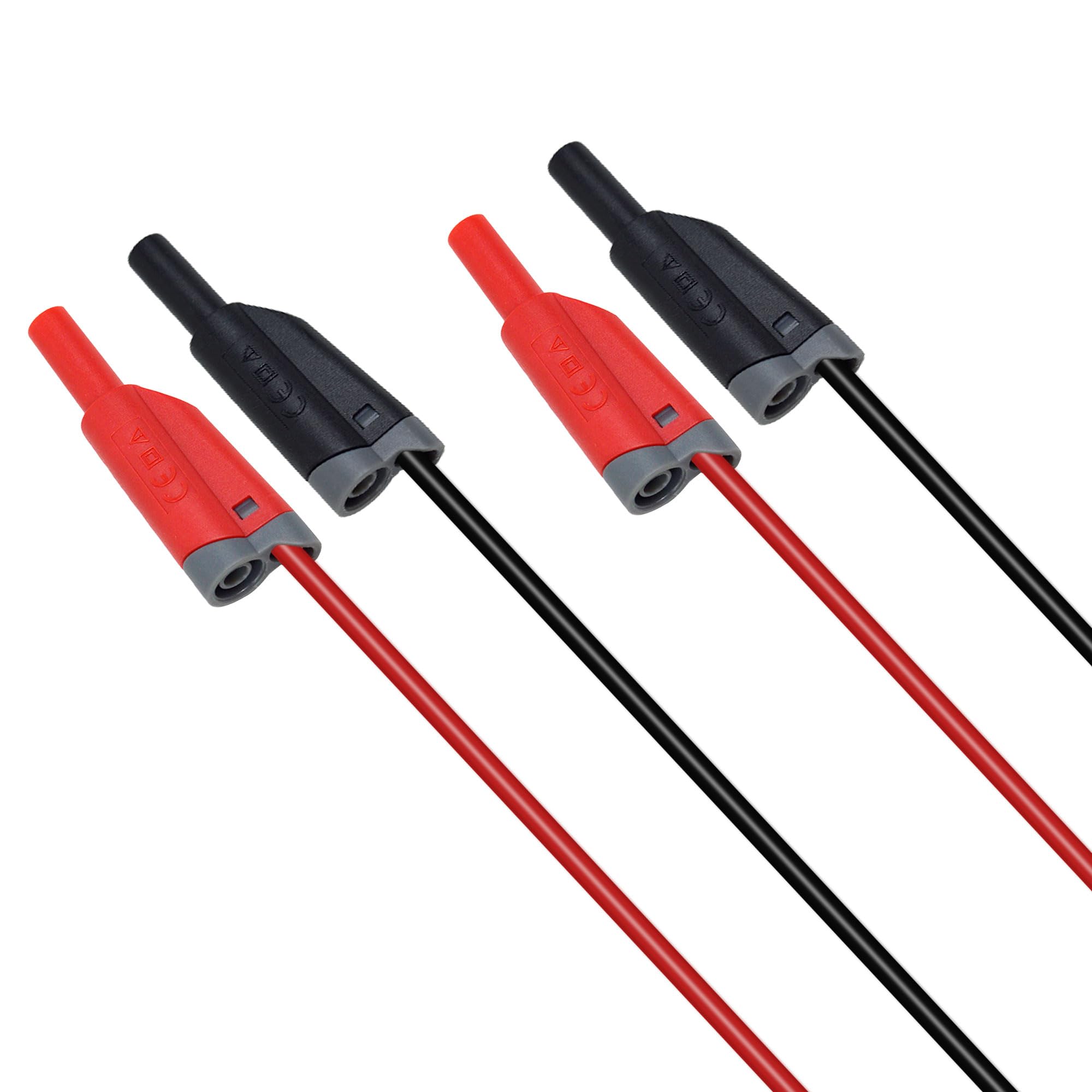 ZB-X13 Stackable Banana to Banana Plug Test Leads,Test Cable Wire for Multimeter,Circuit Testing,4mm Banana Male Plugs Fully Insulated Stackable Shrouded