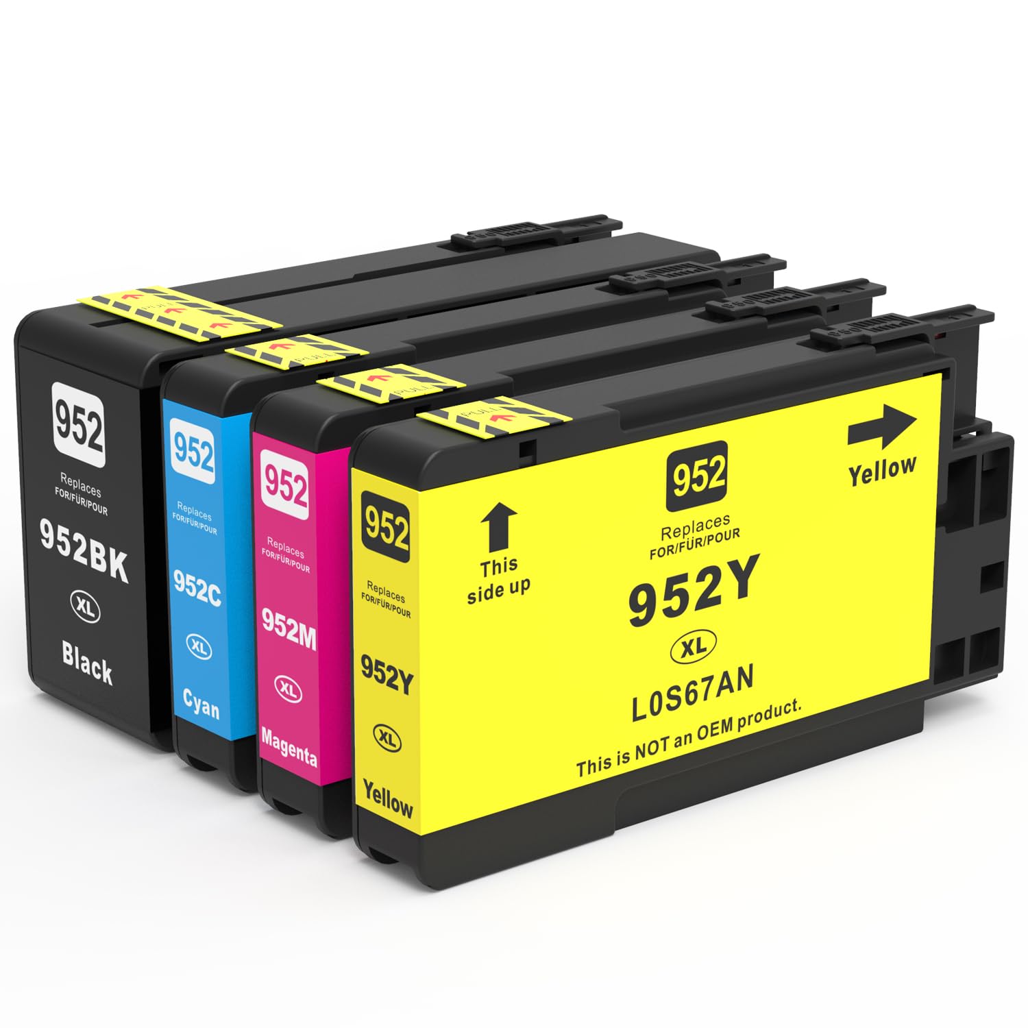 Photo 1 of colorfly 952XL Ink Cartridges Combo Pack Replacement for HP 952 XL Ink Cartridges to Use with HP Officejet Pro 8710 7740 8720 8702 8210 7720 8715 8730 8740 8216(1BK/1C/1M/1Y, 4 Pack)
