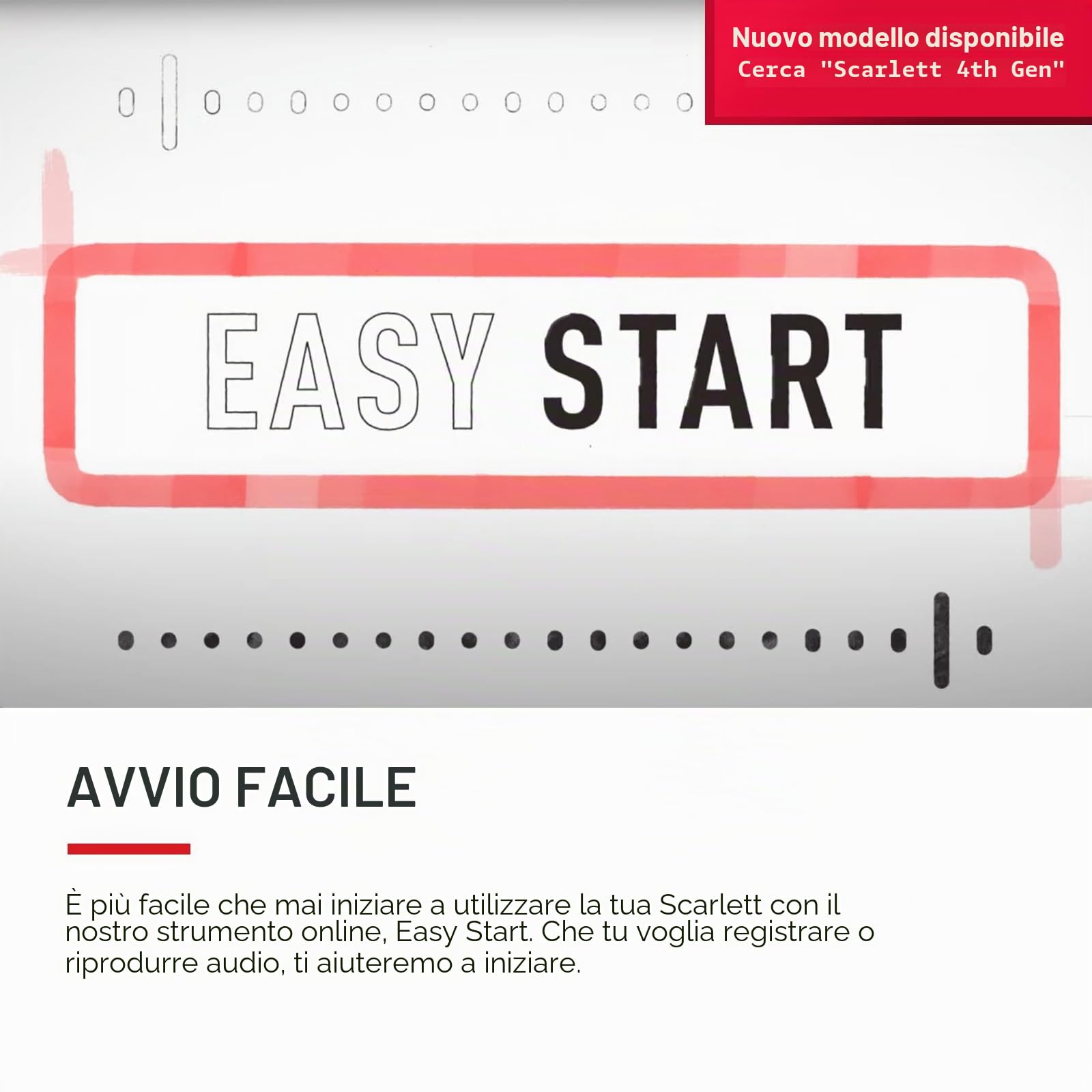 Focusrite Interfaccia audio USB Scarlett 2i2 per creare brani — registrazioni ad alta fedeltà in qualità studio