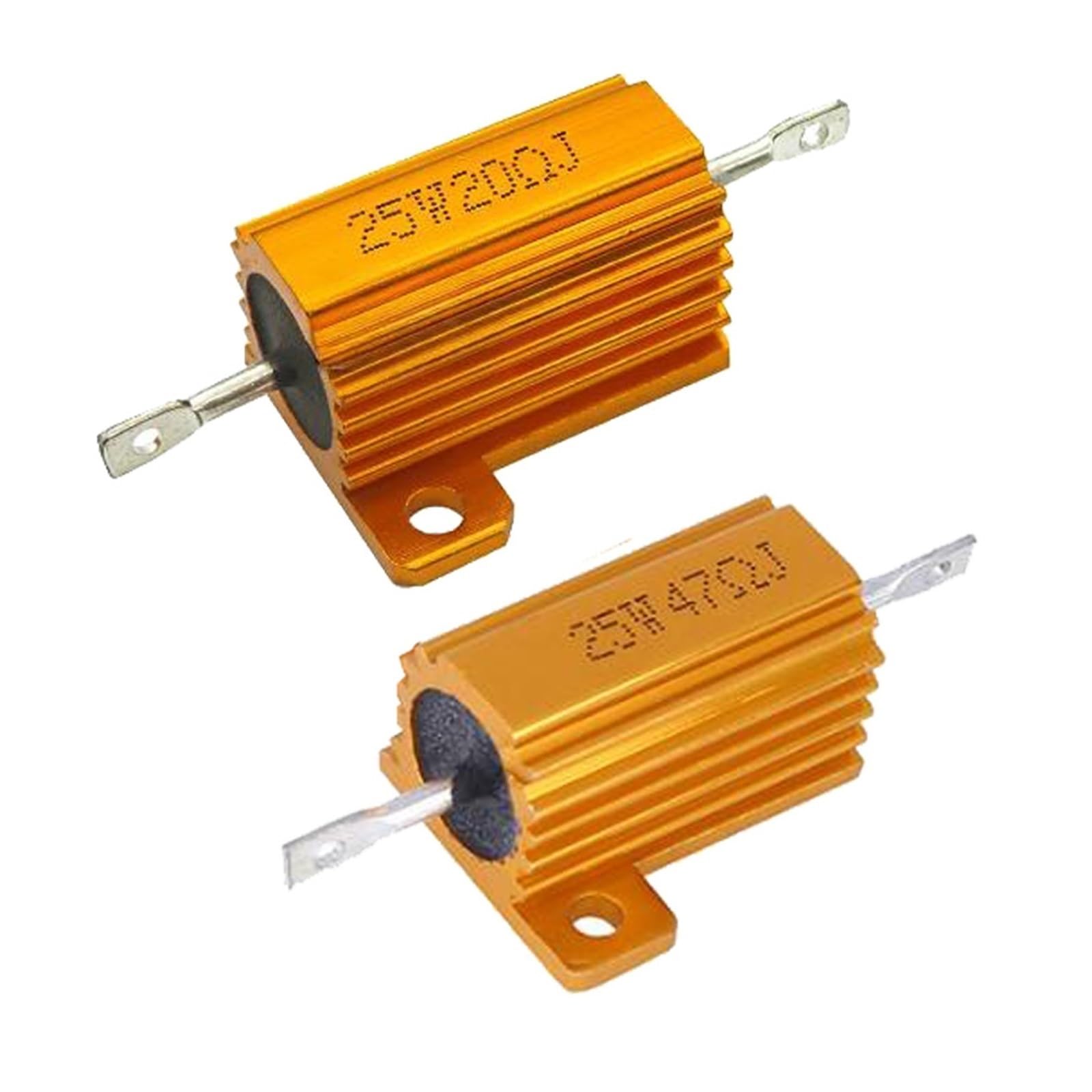 Resistencia RX24 25W de aluminio dorado bobinada de alta precisión