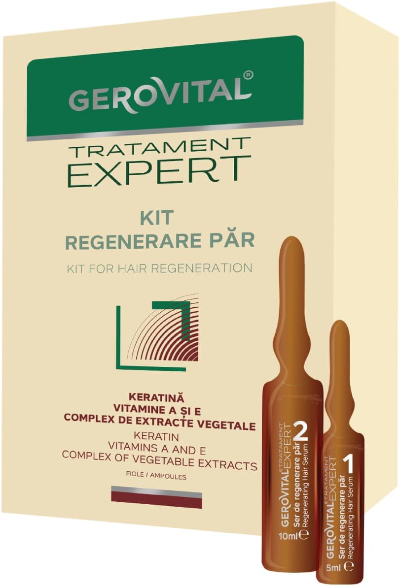 Gerovital Tratament Expert Kit Siero Capelli Rigenerante con Cheratina