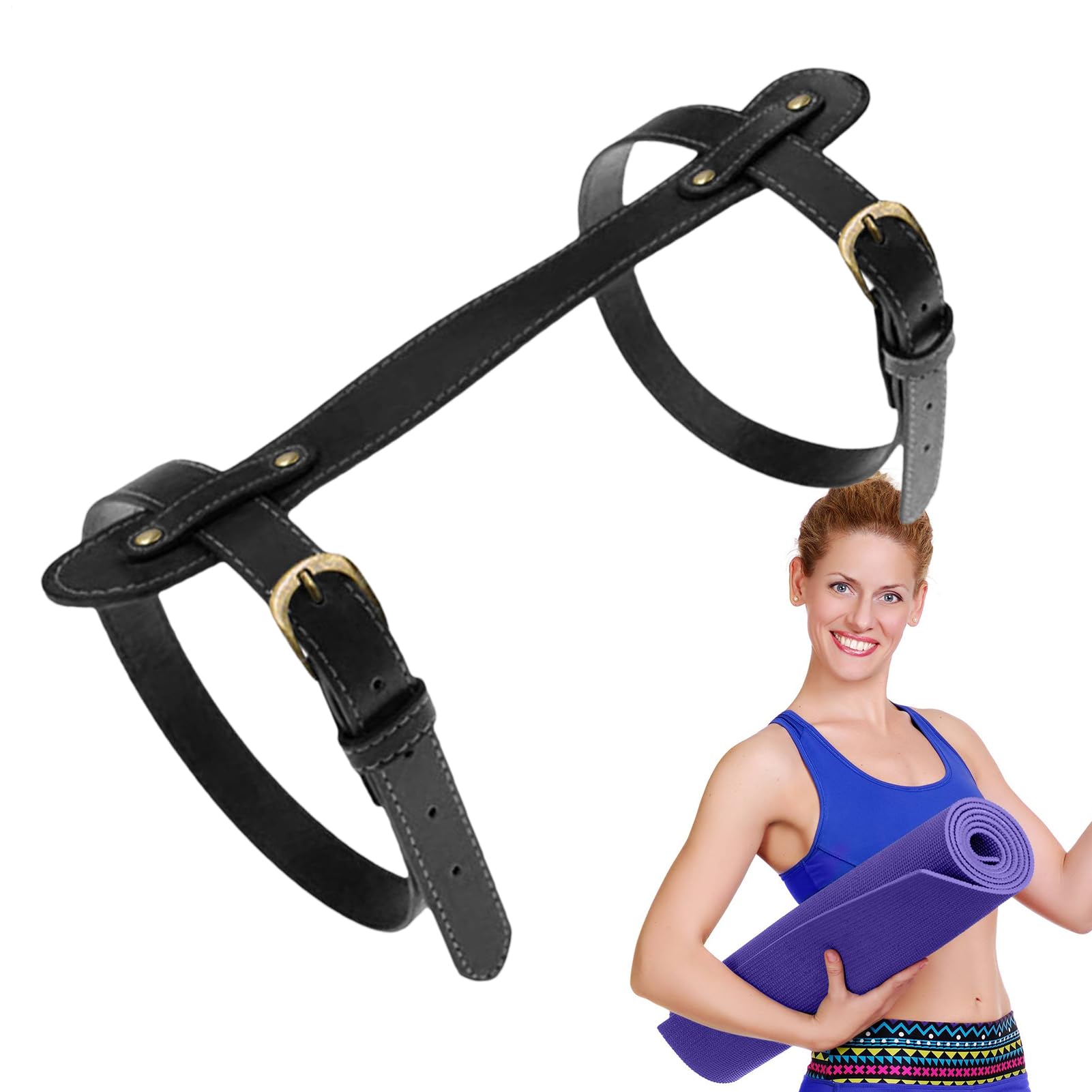 Correa para carrito de cama para moto, 60 g, correa ajustable de piel sintética para alfombras, correa de piel sintética duradera, cierre para manta de viaje al aire libre, organizador enrollable para