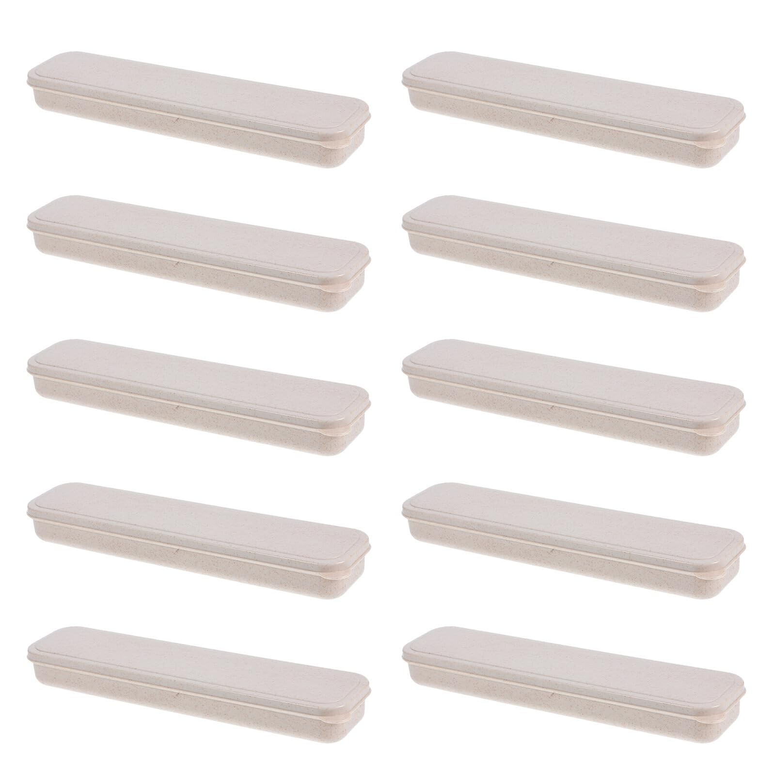 COLLBATH 10 Szt. Częściowy Plastikowy Pojemnik Sztućce z Pokrywą Przenośny Organizer Widelce Łyżki i Pałeczki Praktyczne Etui Do Przechowywania Sztućców Podróż i Piknik