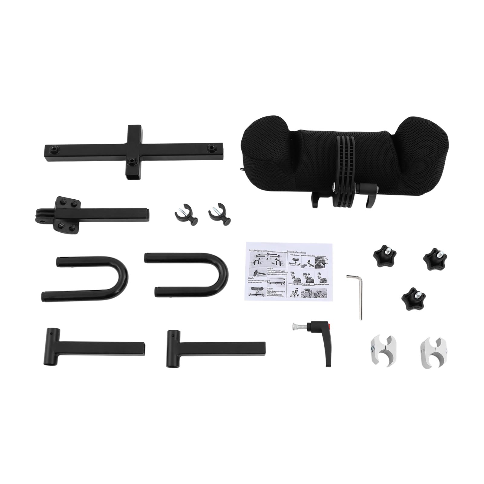 Cojín de cabeza para silla de ruedas, ajustable, 30 – 50 cm, altura 36 – 58 cm, ancho acolchado para respaldo trasero negro