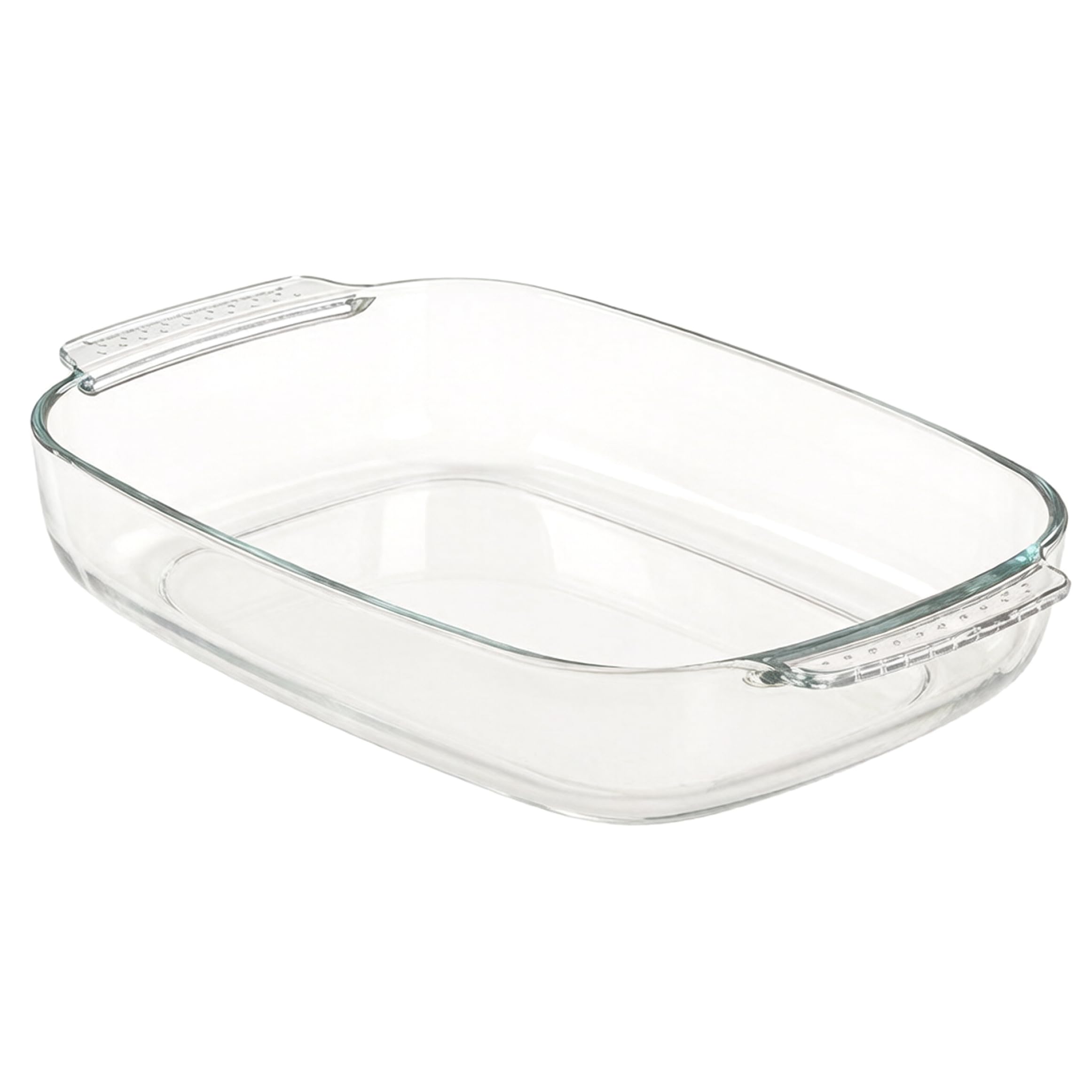 Teglia in vetro Teglia in vetro per forno rettangolare trasparente borosilicato alto da 3, 8 l con manici.