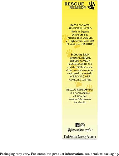 Miniatura 8 de Bach Rescue Remedy PET Dropper 0.7 fl oz, alivio natural del estrés, calmante para perros, gatos y otras mascotas, esencia floral homeopática,