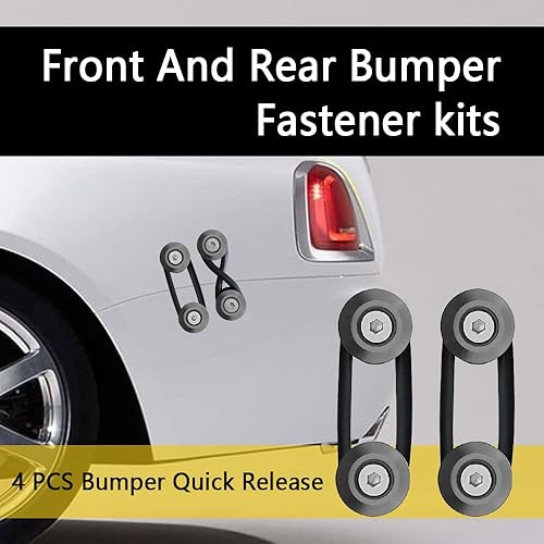 Miniatura 14 de ASUBHA Juego de 4 clips universales de liberación rápida para parachoques delantero y trasero, solución de fijación definitiva para liberación Negro