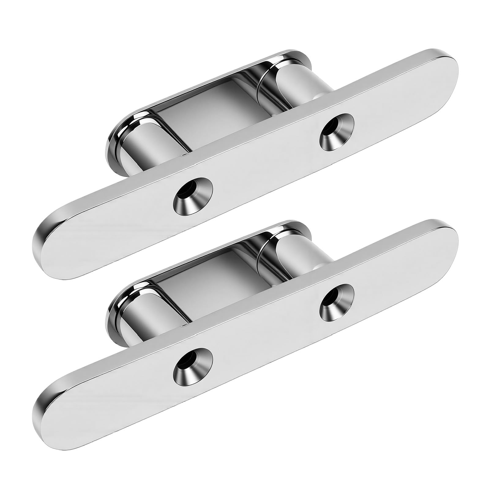 aqxreight 10-Zoll-Bootsklampe, Dockklampe mit Offener Basis, Edelstahl 316, 2 Stück, Robuste Marine-Klampe, Polierte Oberfläche, 240 Mm Länge, für das Anlegen von Yachtschiffen an Decksdocks