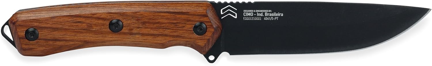 CIMO AX BORBA CARBON BLACK KNIFE 5” WITH LEATHER SHEATH