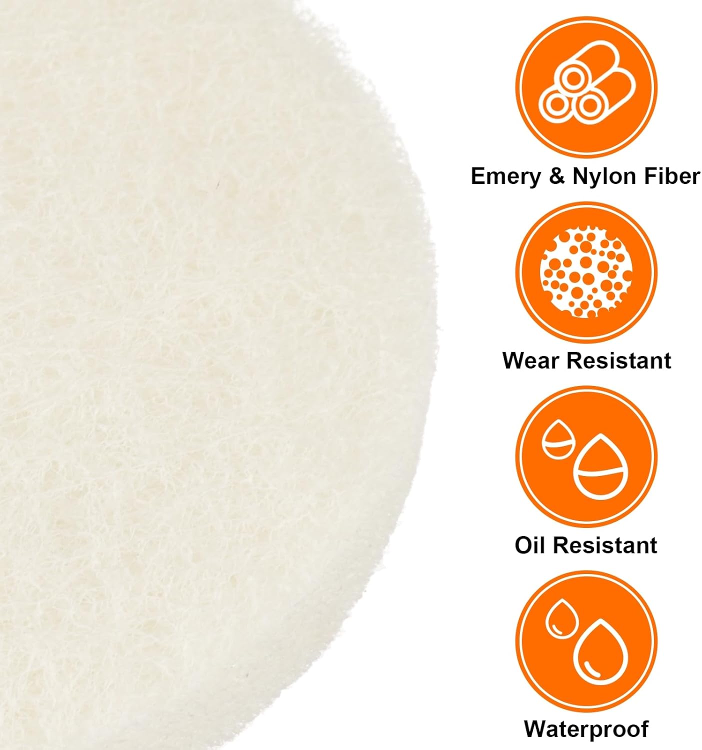 12pcs Sanding Pads for Brushes 450 Grit 5 Inches Brush for Drill Magic Tape Surface Conditioning Disc Abrasive Disc Brushes for Cleaning Home Kitchen, White