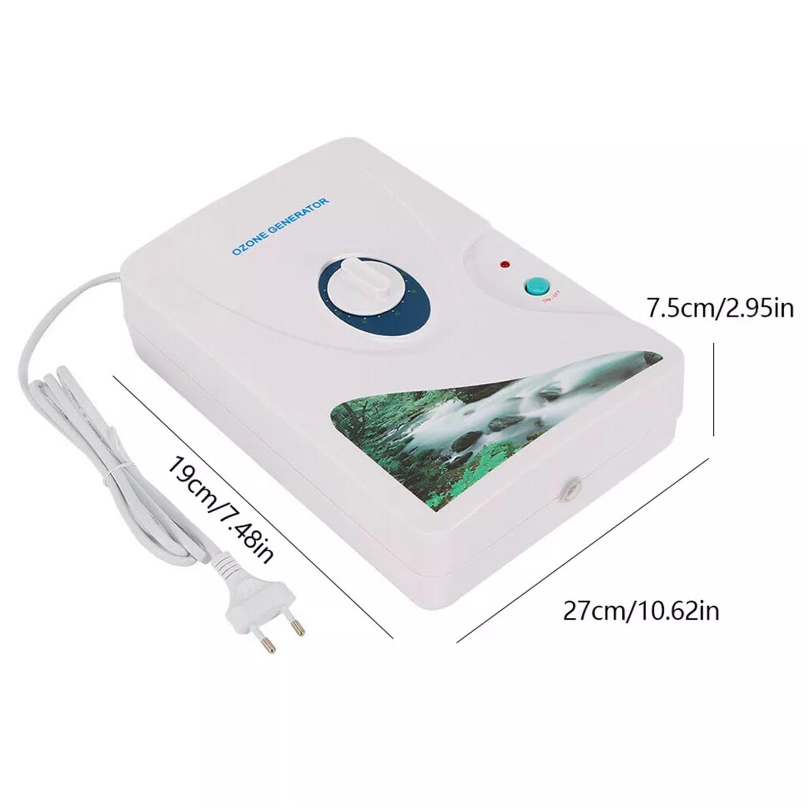 Generatore di ozono da 600 mg/h – Dispositivo industriale di ozono, purificatore d'aria e deodorante con timer da 60 min, per frutta e verdura, trattamento dell'acqua, purificazione dell'aria e