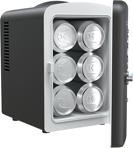 Miniatura 3 de Frigidaire Mini refrigerador retro personal de 6 latas o 4L, se conecta a una toma de CA (hogar) y viene con un adaptador de automóvil de 12 V. -