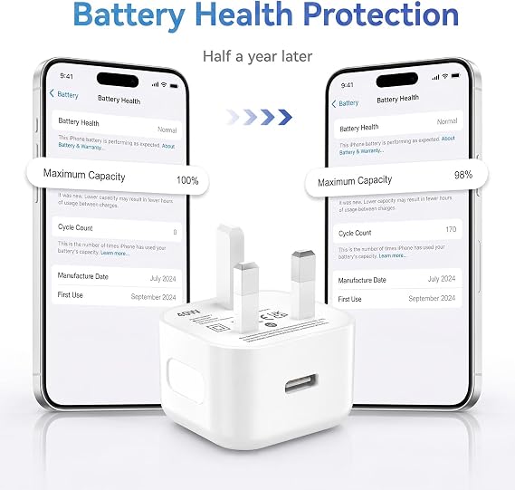 40W USB C Charger for iPhone 18 17 16 15/Pro/Pro Max/Plus/Duo/Air/17e/iPad Pro/Air, iPhone 15 16 17 Charger USB C Fast Charger Plug with 2M Nylon Braided USB C Cable,USB C Charger Power Adapter