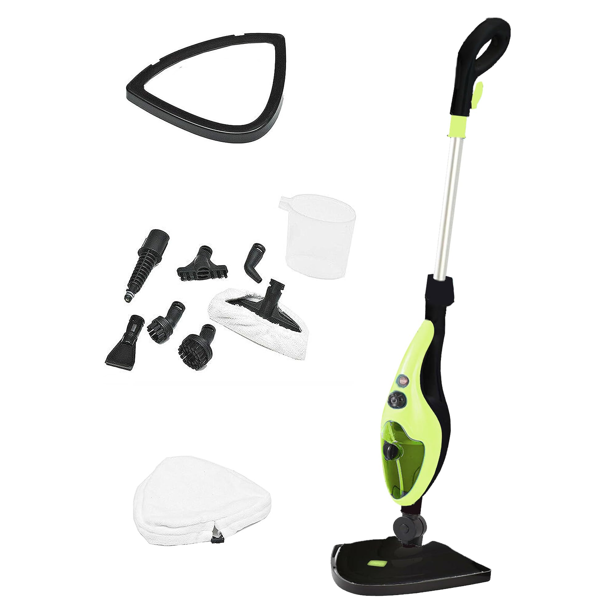 10 in 1 1500W Neo Hot Steam Mop Cleaner Floor Carpet Window Washer Hand Steamer with Mop Pad (Lime Green)
