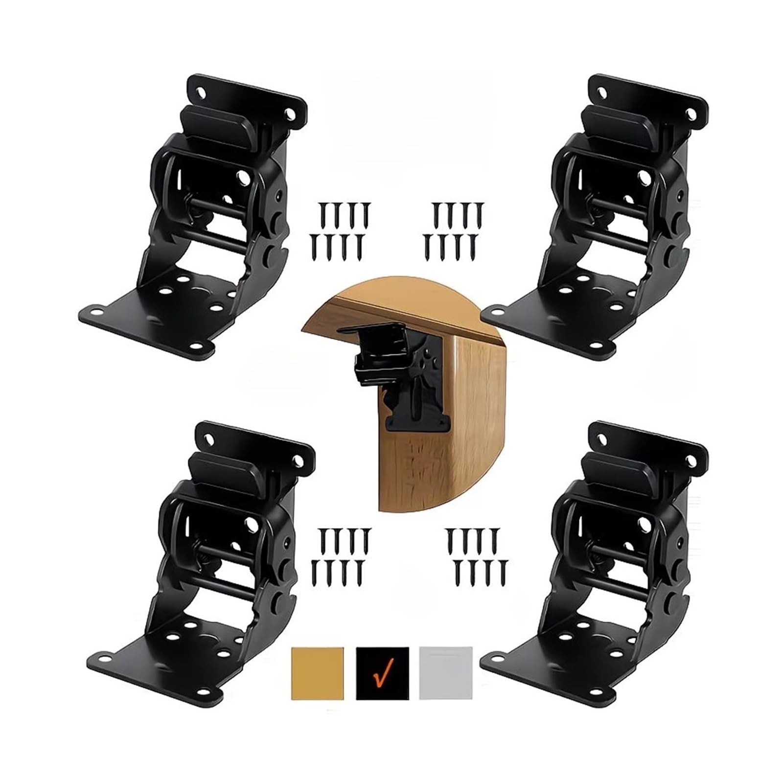 Selbstsicherndes Scharnier Aus Edelstahl, 4er-Pack | Selbstsichernde Klappstütze for Tisch, Werkbank, Stuhl, Bett, Garage.