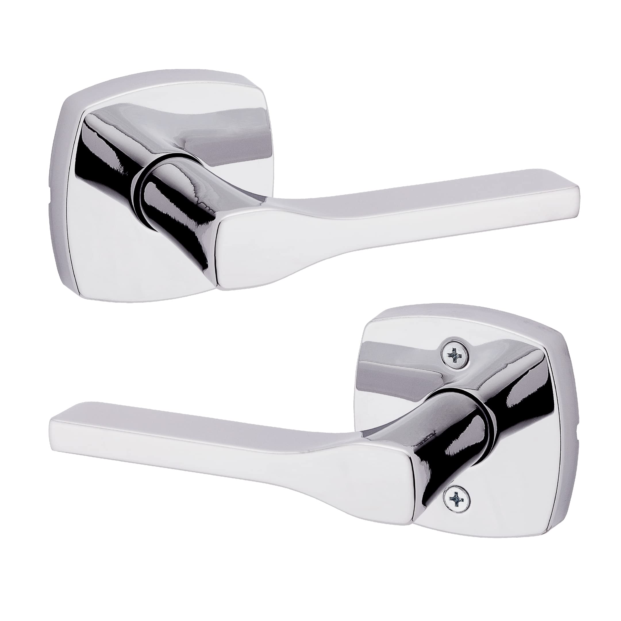 Poignée de couloir Tripoli Kwikset 97200-925 moderne en chrome poli brillant