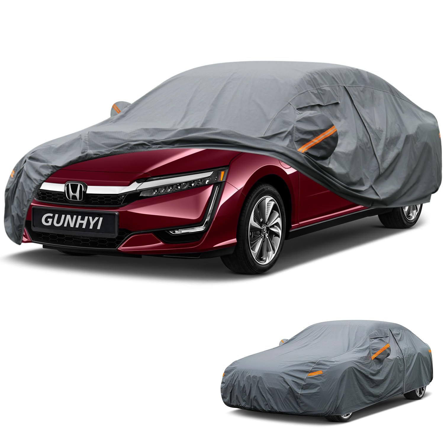 GUNHYI Premium Car Cover Custom Fit Honda Clarity, 16 Layers Heavy Duty Car Cover Waterproof All Weather with Zipper Door for Sun Rain Snow Dust Uv Protection