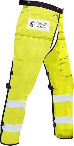 Vista 2 de MGP SUPPLY Apron Style Chainsaw Chaps with Pocket & Adjustable Waist Lightweight Class B Protective Safety Equipment Verde (SAFETY GREEN)