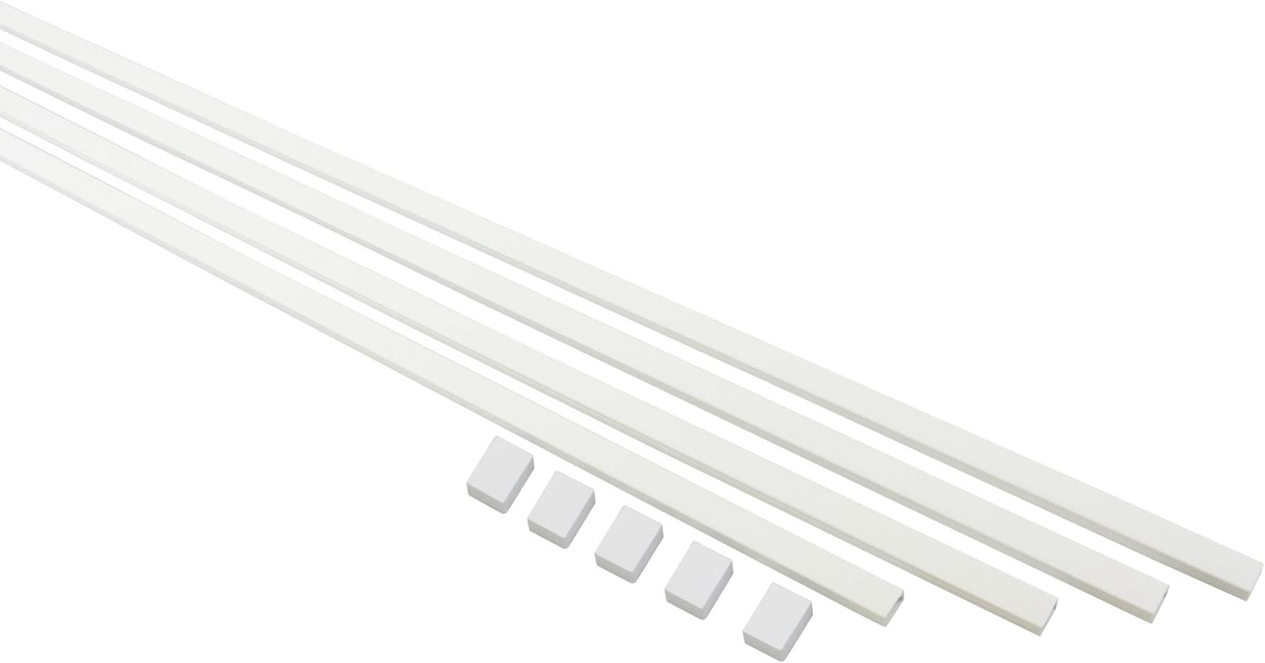 16 ft Cable Management Kit for Cord Concealing 0.78x0.39x48 in each strip -White