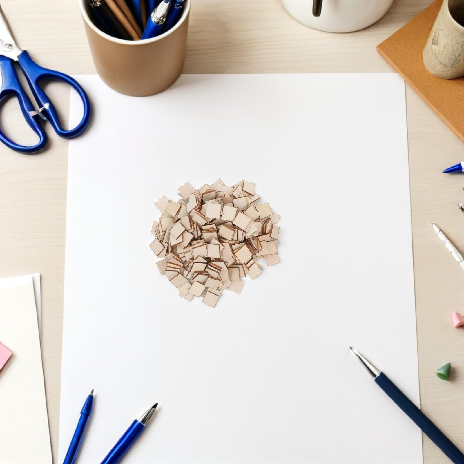 500 Piezas De Madera Cuadradas Sin Terminar Para Manualidades Recortes De Madera Para Pintar y Dibujar Para Proyectos Creativos Para Pintar