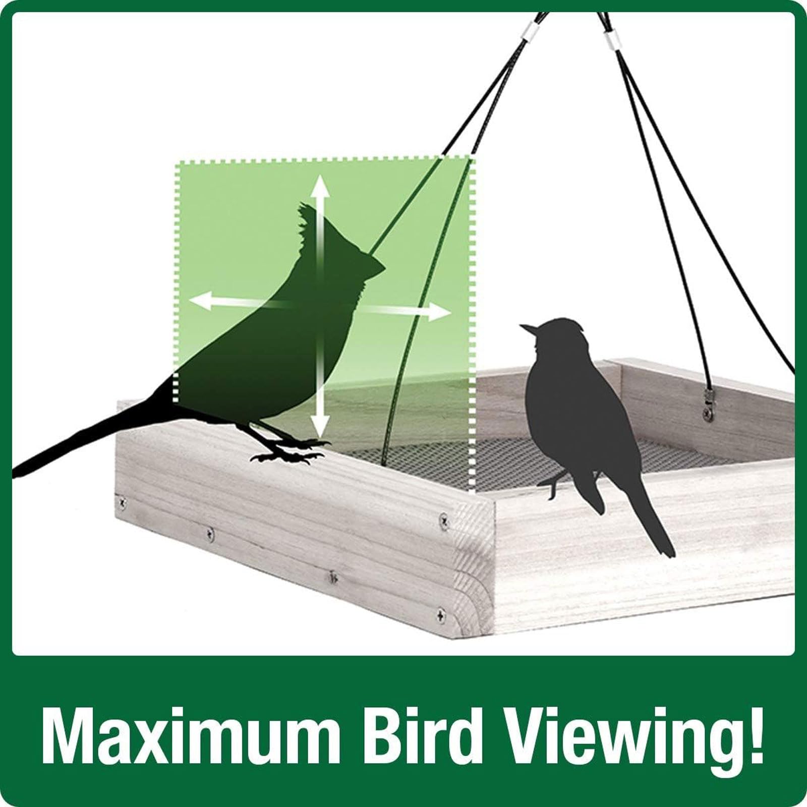 Comedero para pájaros de Madera Simple, Gran Capacidad, Bandeja de alimentación Colgante para Exteriores, decoración de jardín