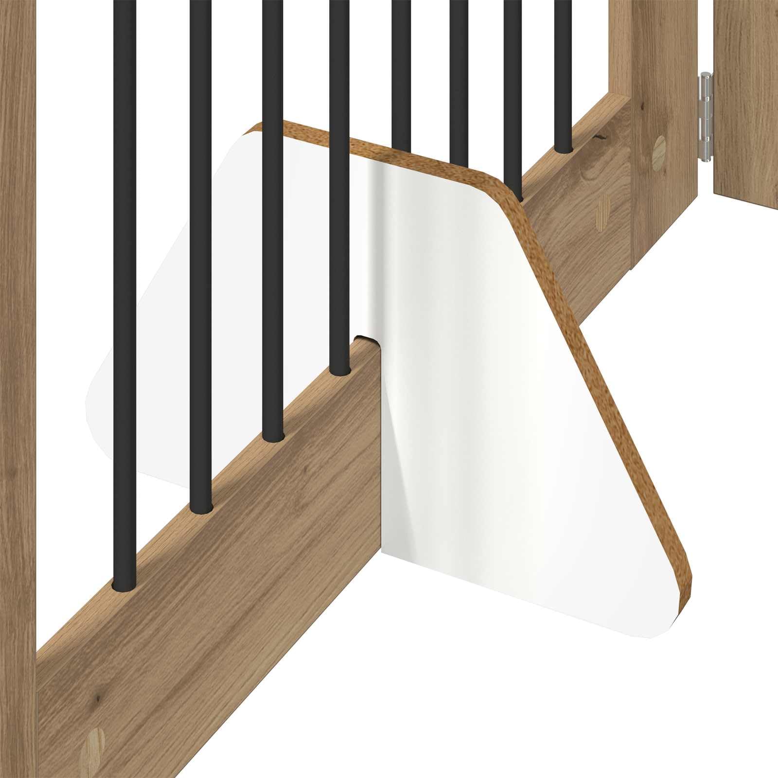 Cancelletto per cani con supporto, 2 pezzi, rovere Artisan, 80 x 60 cm, pieghevole, modulare, recinzione interna per animali domestici, protezione e sicurezza in casa e in casa