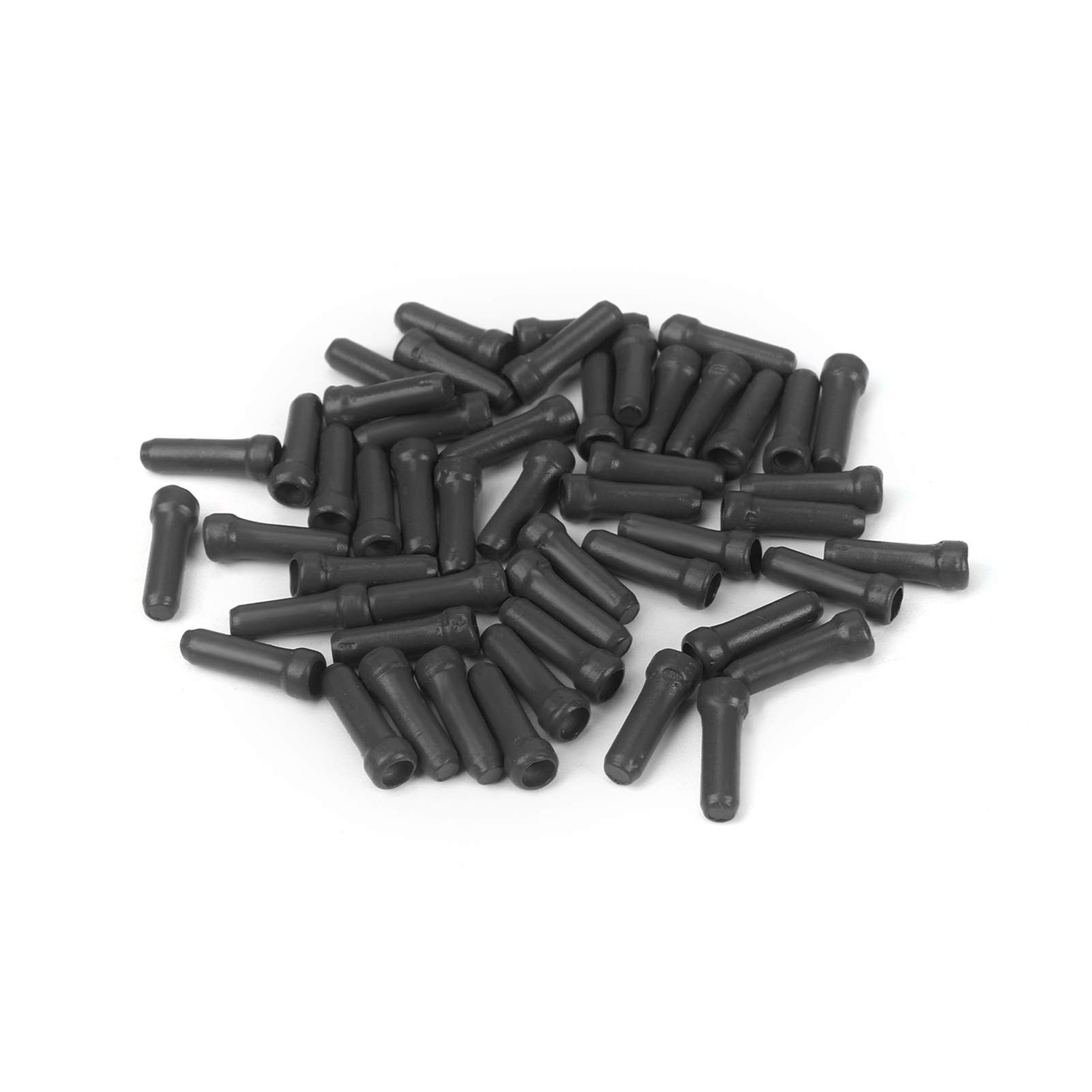 KEXYOAN Bike Cable End Caps 50 Pcs/lot Bicycle Brake Shifter Aluminum Inner Tips Crimps Cycle Cycling Parts Derailleur Shift Cables(Black)
