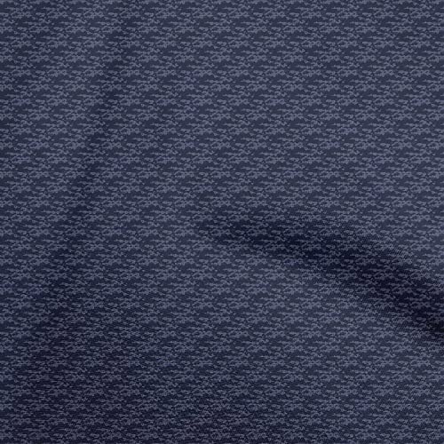 oneOone Cotton Jersey Blue Fabric Abstract Polka Sewing Material Print Fabric By The Yard 58 Inch Wide