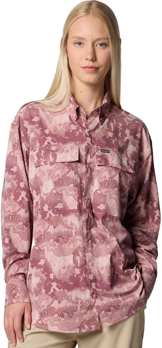 Columbia, Elevated View Utility Long-Sleeve Shirt - Women's, Eraser Pink Deco Camo, L