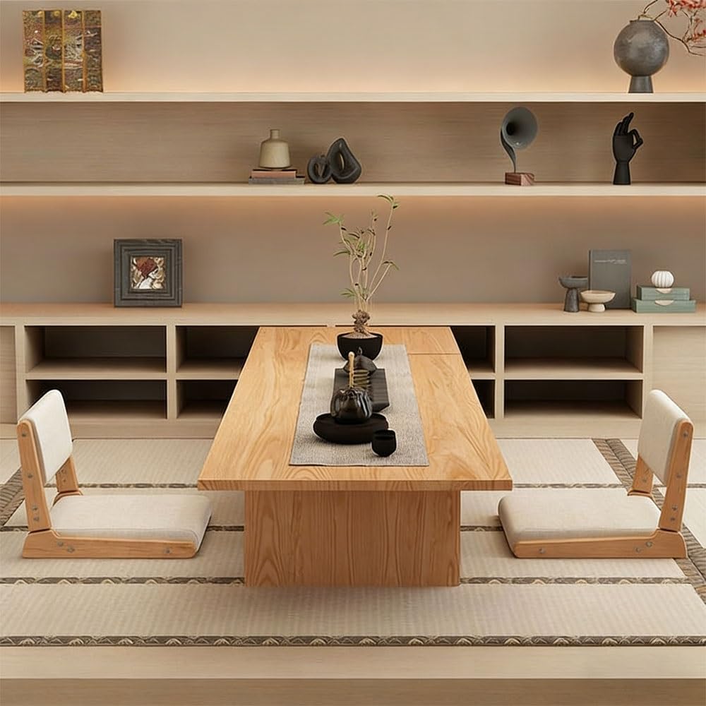 Genérico Silla Plegable de Suelo con Respaldo – Asiento Ajustable para meditación y ventanal para Sala de Estar, Dormitorio