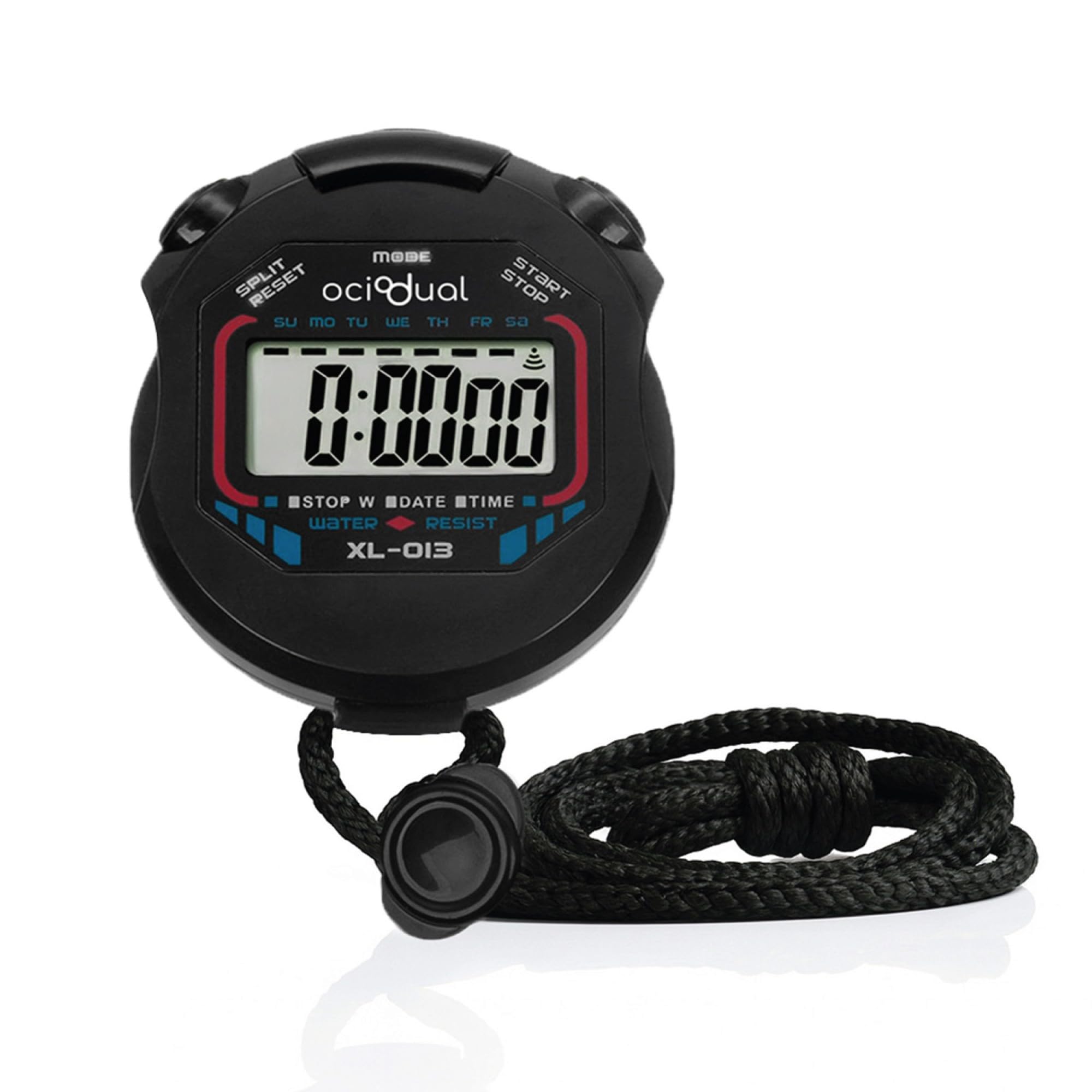 OcioDual Ręczny Cyfrowy Stoper Sportowy Wielofunkcyjny Zegarek Wyścigowy XL-013 Czarny Alarm Sportowy Dokładność Wyświetlacz LCD