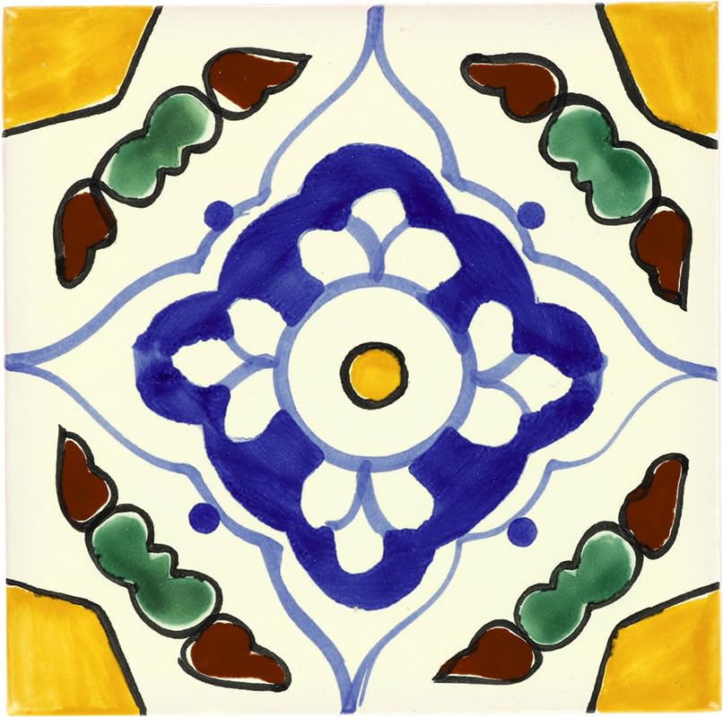 Box of 45-4¼ x 4¼ Guadalajara - Talavera Mexican Ceramic Tiles