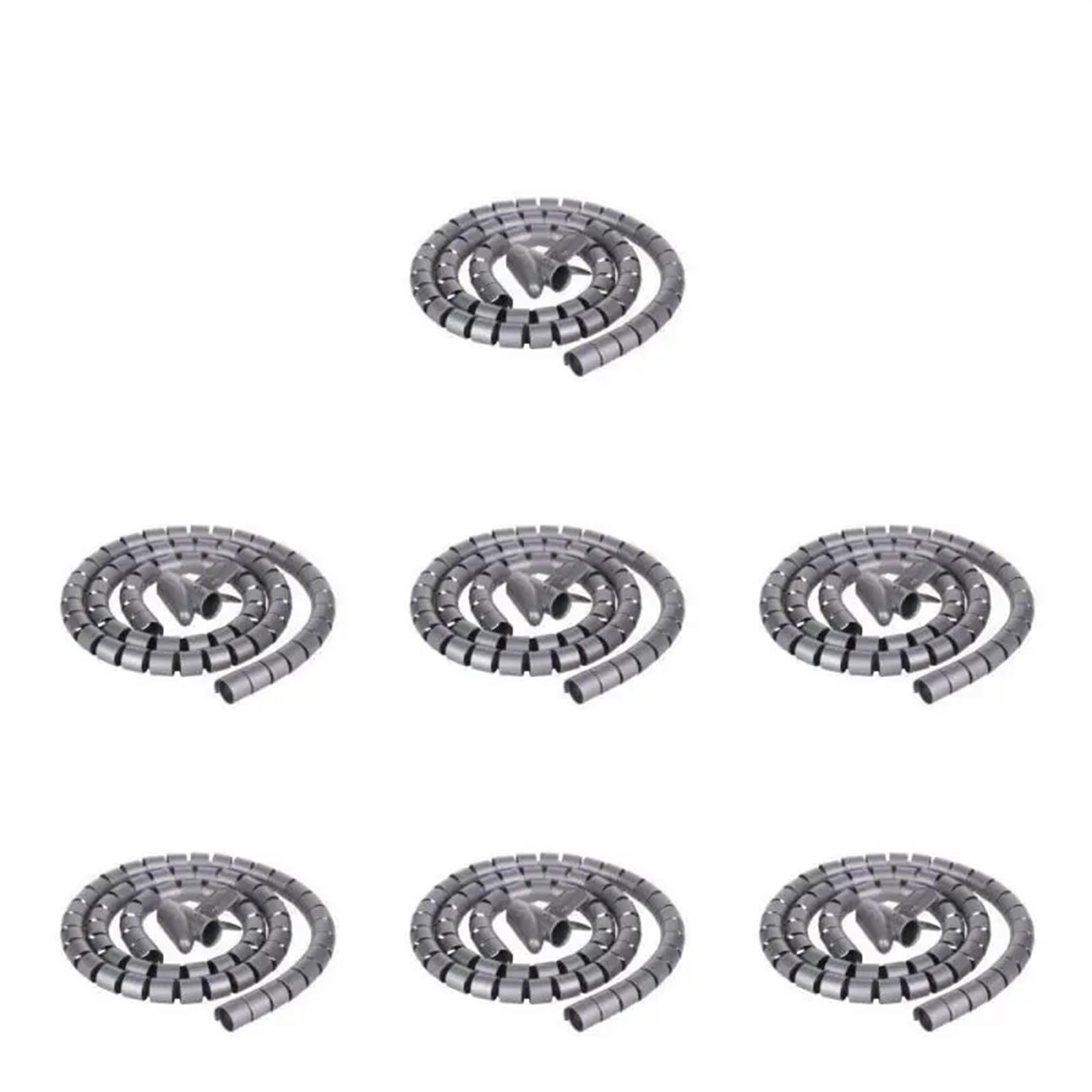 Tubo Avvolgente a Spirale in plastica | Gestione cavi multicolore da 1 a 10 metri: avvolgimento a spirale(Grey,7 Meters)