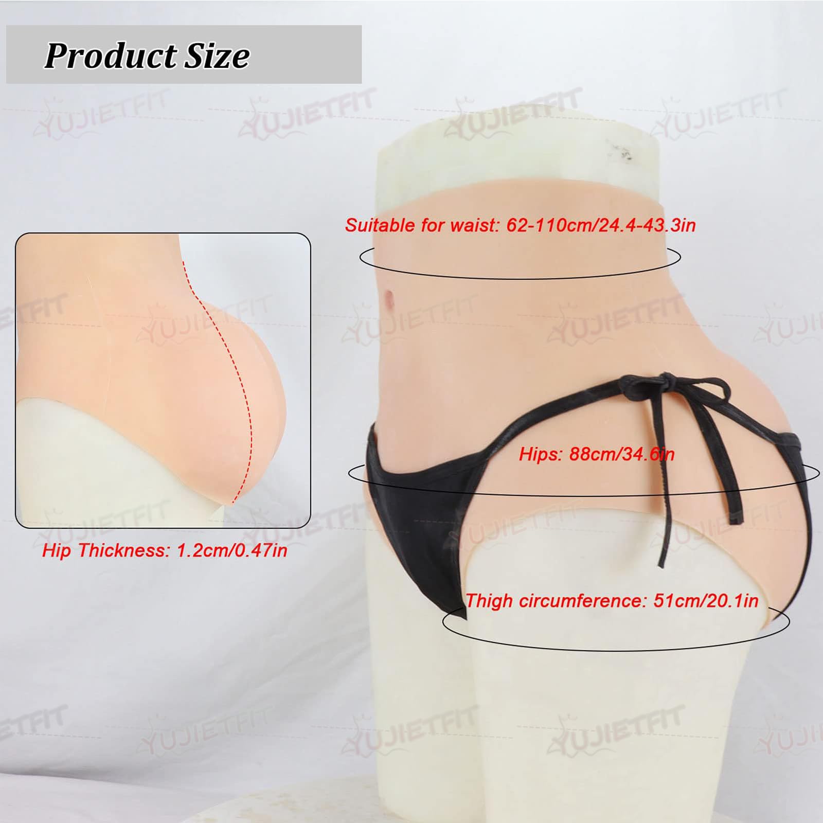 Adima Realistyczna Silikonowa Bielizna Typu Cross-Dressing Fake Butt Lifter Majtki Dla TranspłCiowej Drag Queen