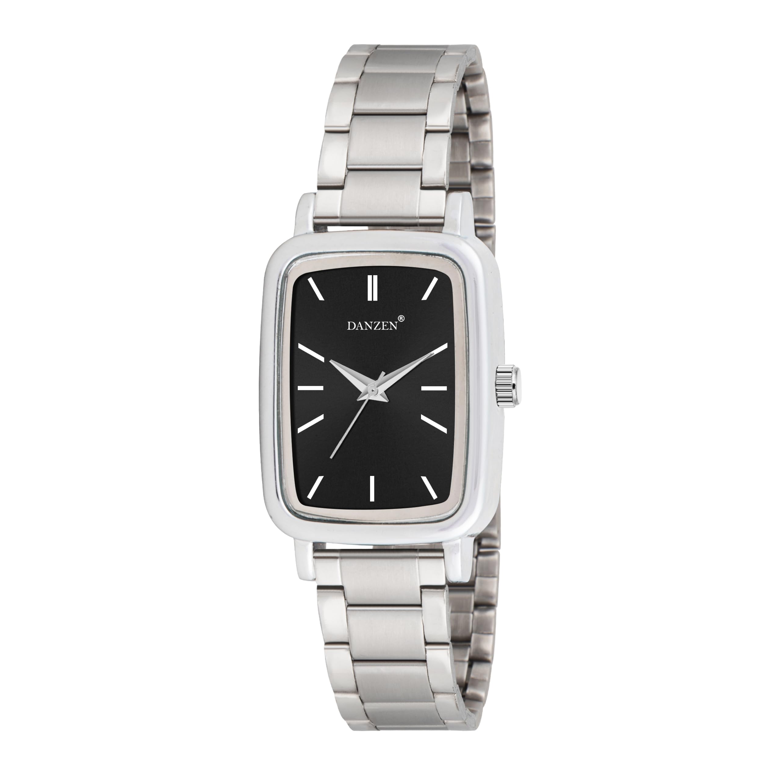 Women's Watch Rectangular Dial Stainless Steel Bracelet Watch Analog Fashion Wristwatch Elegant Casual Dress Watch for Women-image-0