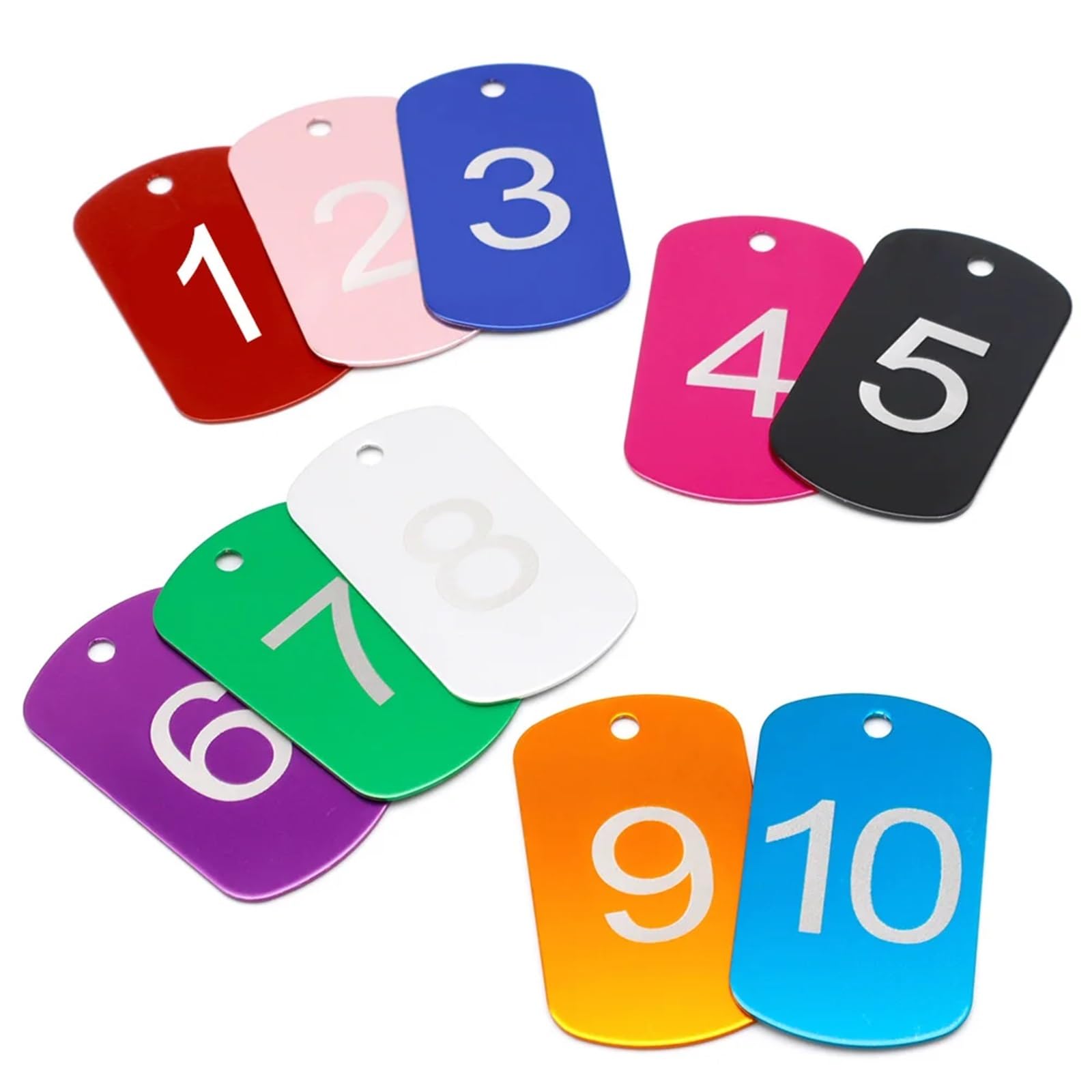Plastikowe zawieszki z numerami Metalowe znaczniki z numerami Wielokolorowe 50x30 mm Numery 1-200 do breloka na dowód osobisty 1-50(Pink,100-200)