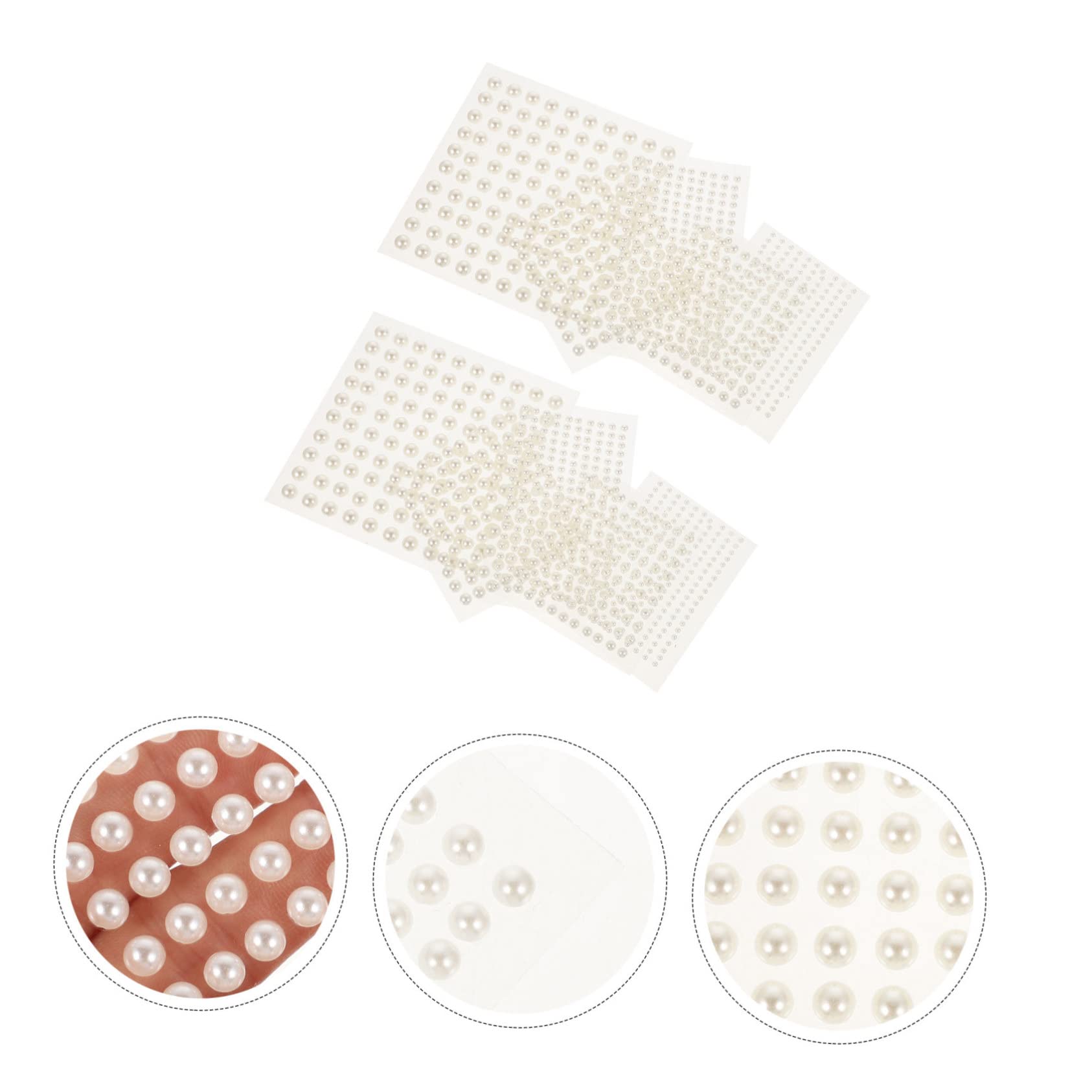 Healeved 40fogli Adesivi Perle Autoadesivi Per Unghie e Decorazioni Fai Te Varie Per Trucco e Artigianato Per Unghie Viso e Accessori Moda