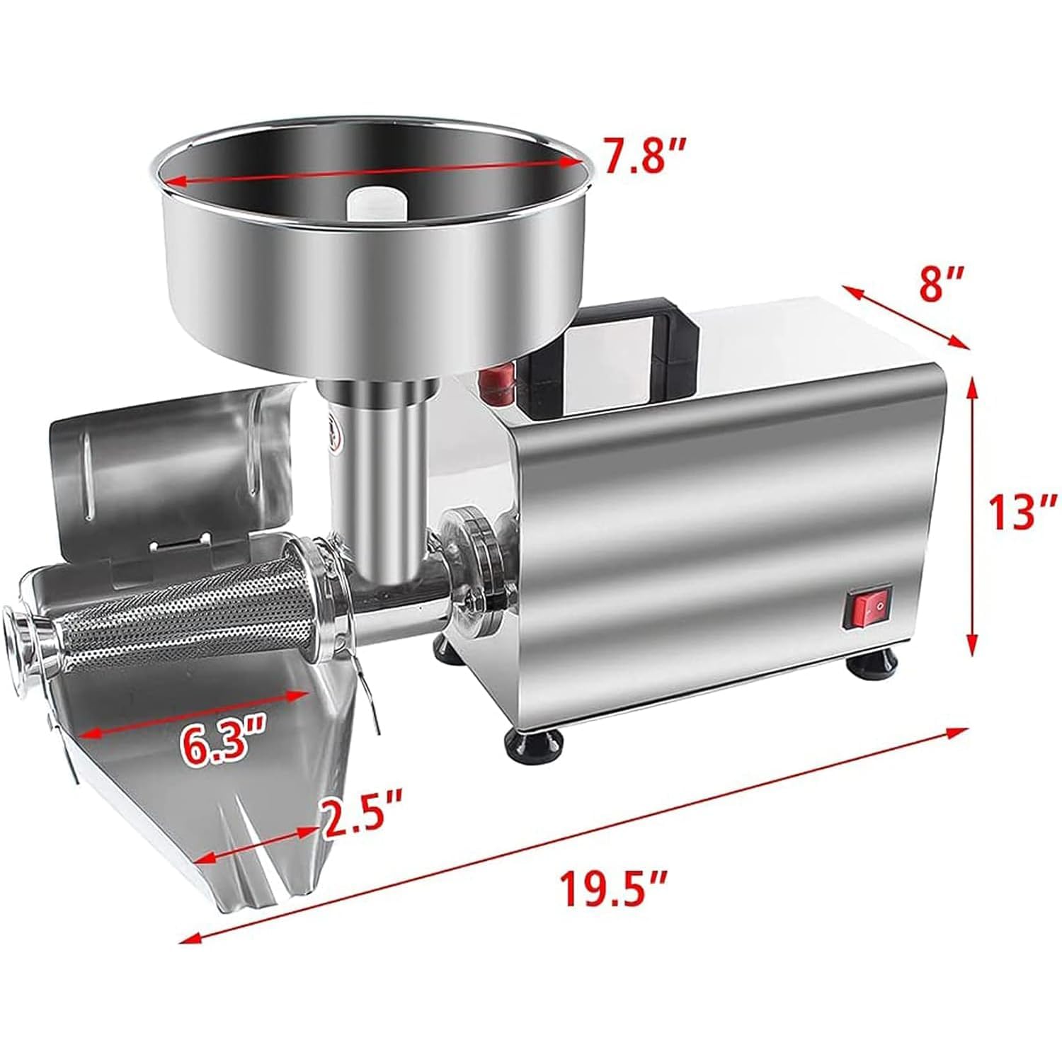 Fresatrice per Pomodoro Commerciale, Pressa per Pomodoro in Acciaio Inossidabile da 370 W per Conserve di Purea di Pomodoro, Salse E Altro 90-160 kg/h