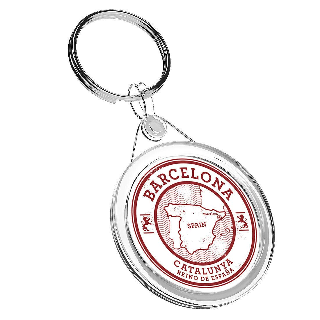 Destination Vinyl Keyrings 1 x Barcelona Catalunya Spain - Keyring IR02 Mum Dad Kids Birthday # 5723