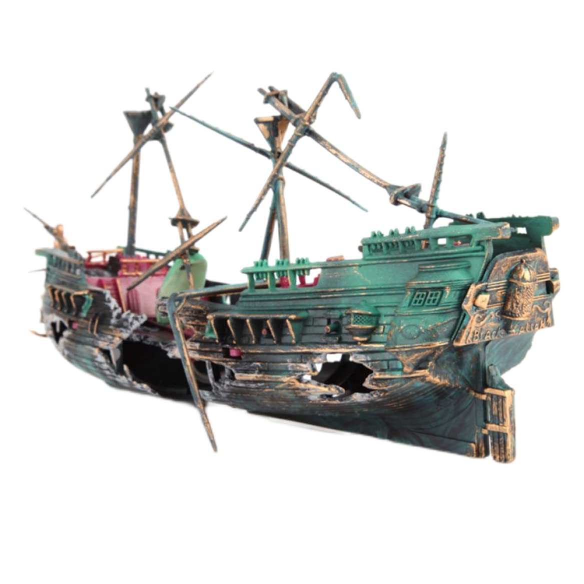 SunaOmni Decoraciones Para Peceras Adornos Para Acuarios Accesorios Para Peceras Acuario Barco Pirata Naufragio Pecera Rota Accesorios Para Peceras Paisajismo En El Hogar (constructor