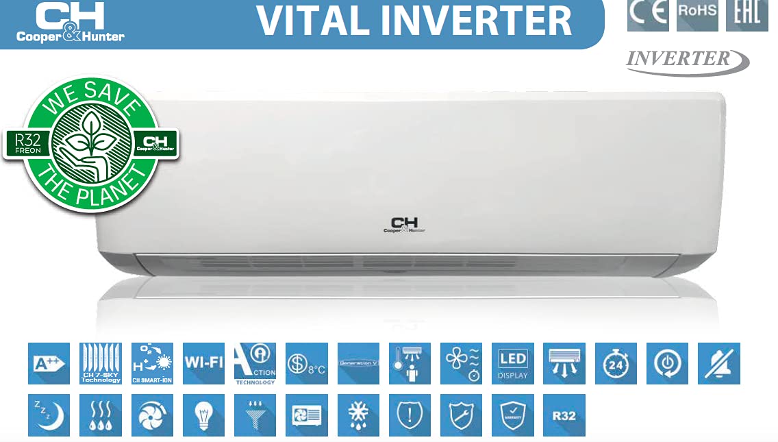 COOPER AND HUNTER CLIMATIZZATORE / POMPA ARIA CONDIZIONATA VITAL MY 2021 SPLIT 1X1 INVERTER 2200 Frigorie