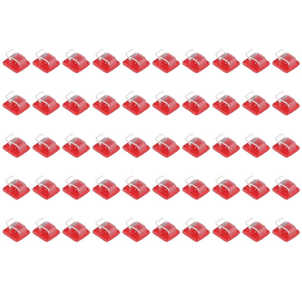 HOBBYIN 50 PCS Cable Clips,Self Adhesive Cord Management Wire Holder Organizer Clamp with Tapes and Hooks for Organizing Wires and Light Chains