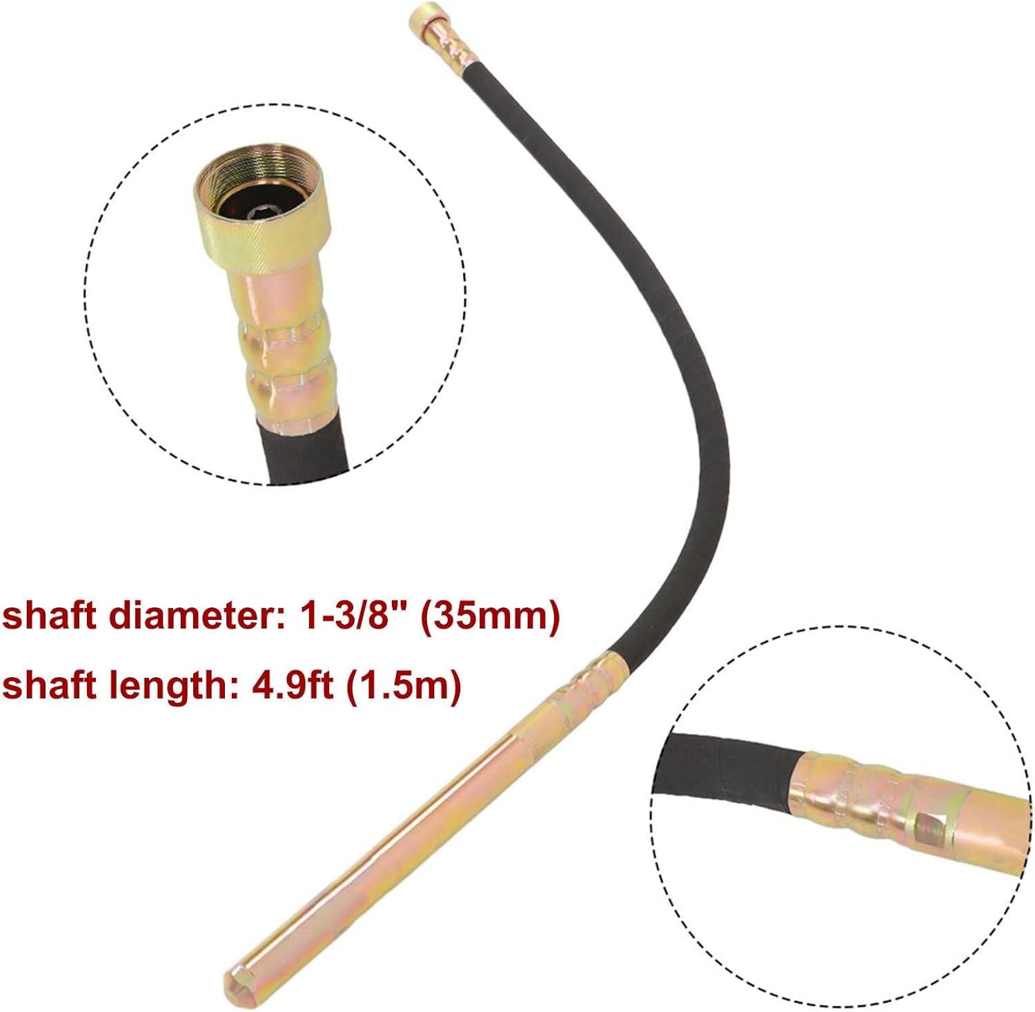 findmall Concrete Vibrator 1500W 110V 4.92Ft Long Hand Held Concrete Vibrator