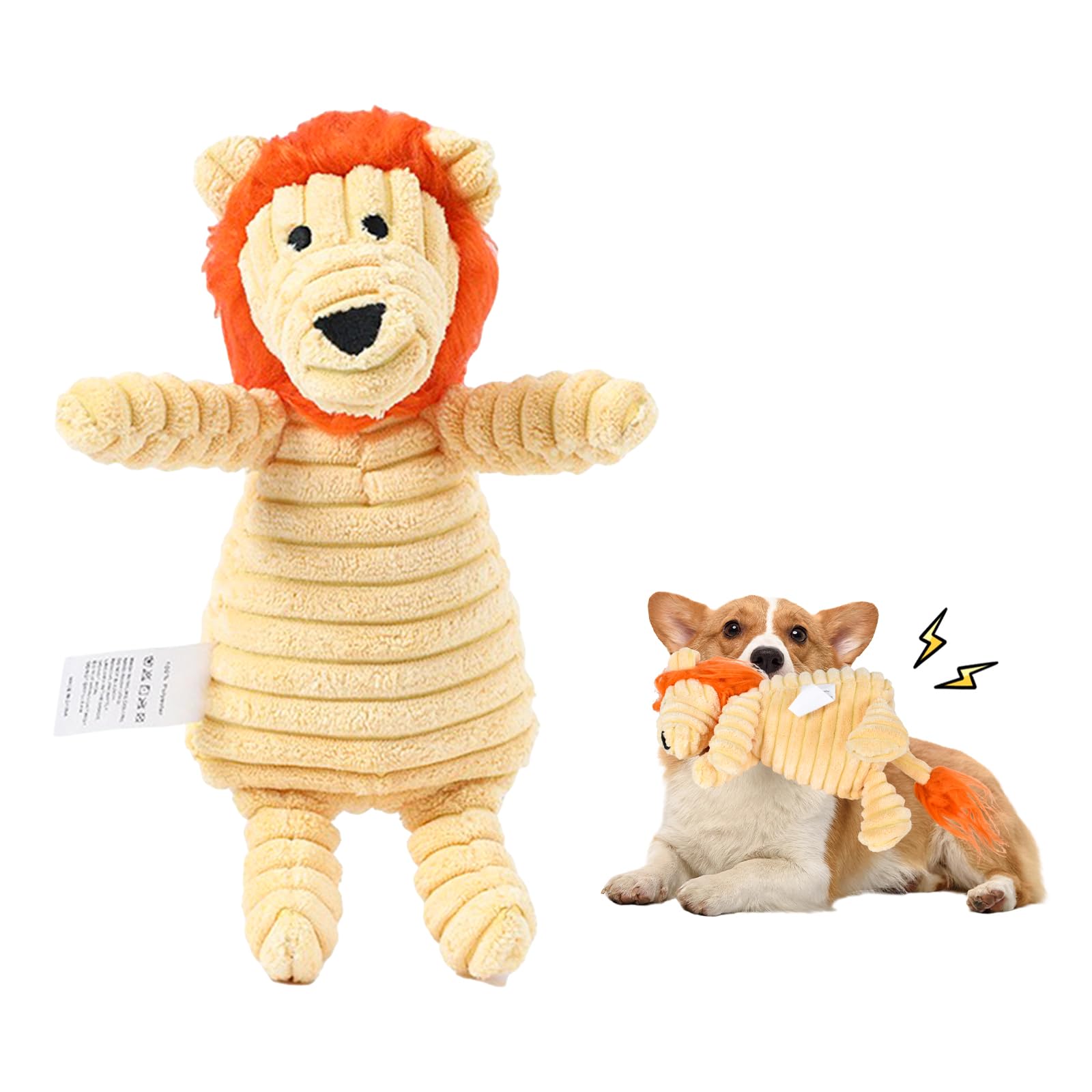 Juguetes para Perros Indestructibles, Juguetes para Perros, Juguetes masticables para perros, Juguetes Chirriantes para Perros, Limpieza de Dientes para Perros Pequeños/Medianos/Medianos (León)