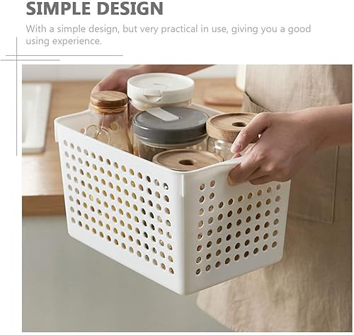 Miniatura 9 de Operitacx Juego de 2 cajas de almacenamiento de archivos de aperitivos, mini cubos organizadores, cesta de ratán para sala de estar y armario