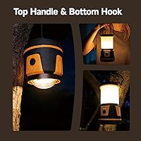 Vista 4 de Linterna LED recargable, 3000 lúmenes, 5 modos de luz, IP54 impermeable, batería de 7500 mAh, linterna portátil para campamento, senderismo, cortes