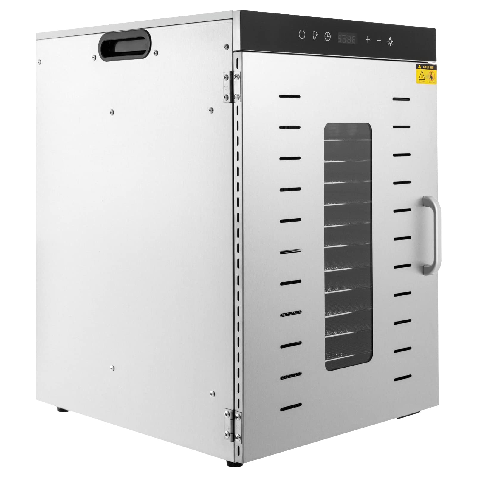 16 vassoi in acciaio inox per cibo disidratatore, conservatore per frutta e verdura, temperatura regolabile da 30 a 90 ℃ e controllo del set di digi, per uso commerciale privato, 40,5 x 46 x 57,5 cm