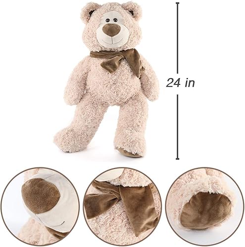 Miniatura 57 de Tezituor Oso de peluche gigante de 4.3 pies, animales de peluche grandes de 52 pulgadas con vientre blanco, regalo de San Valentín para novias